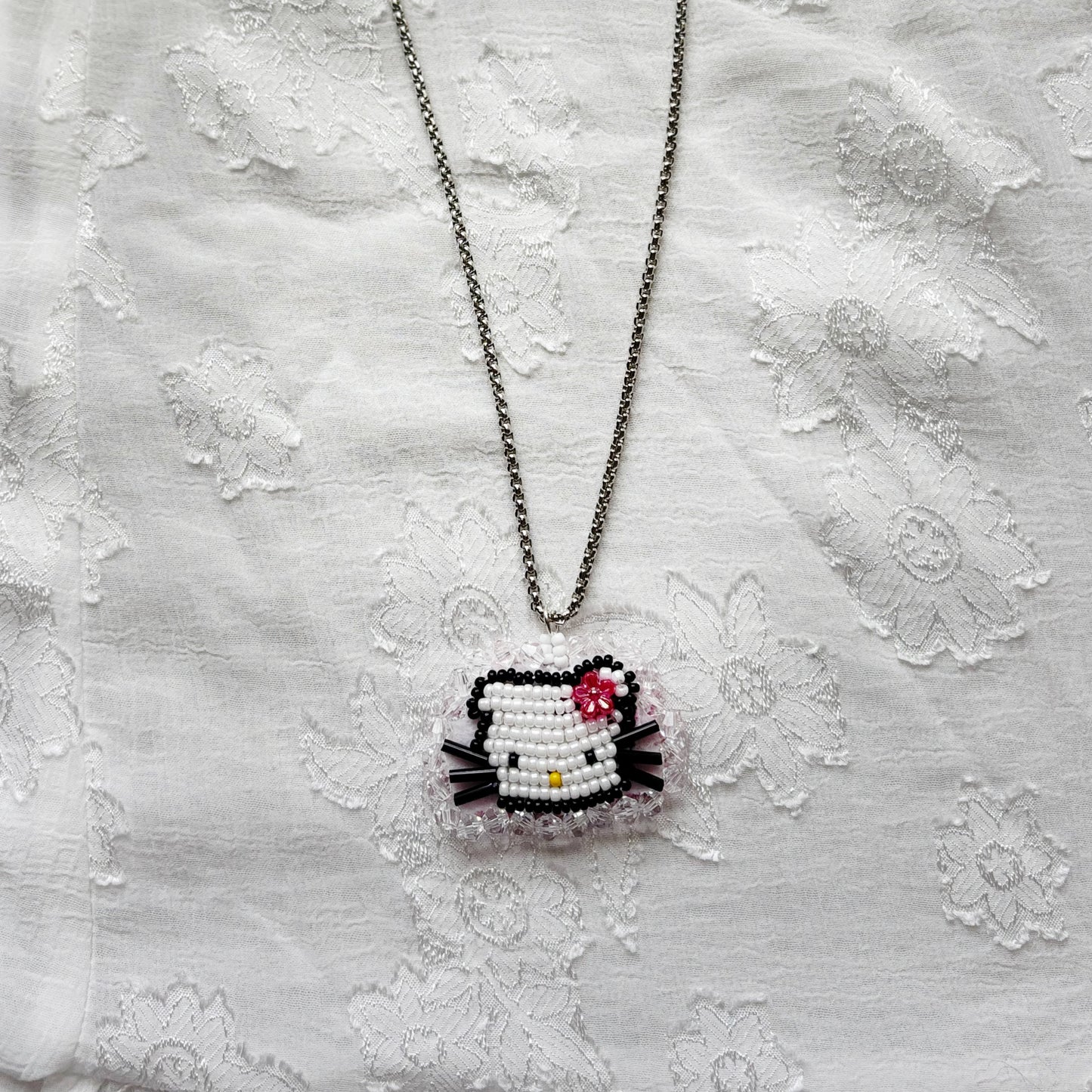 Beaded Kitty Necklace
