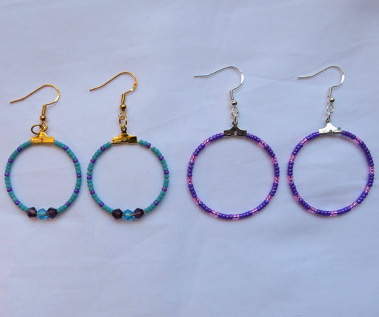 Mini Beaded Hoops