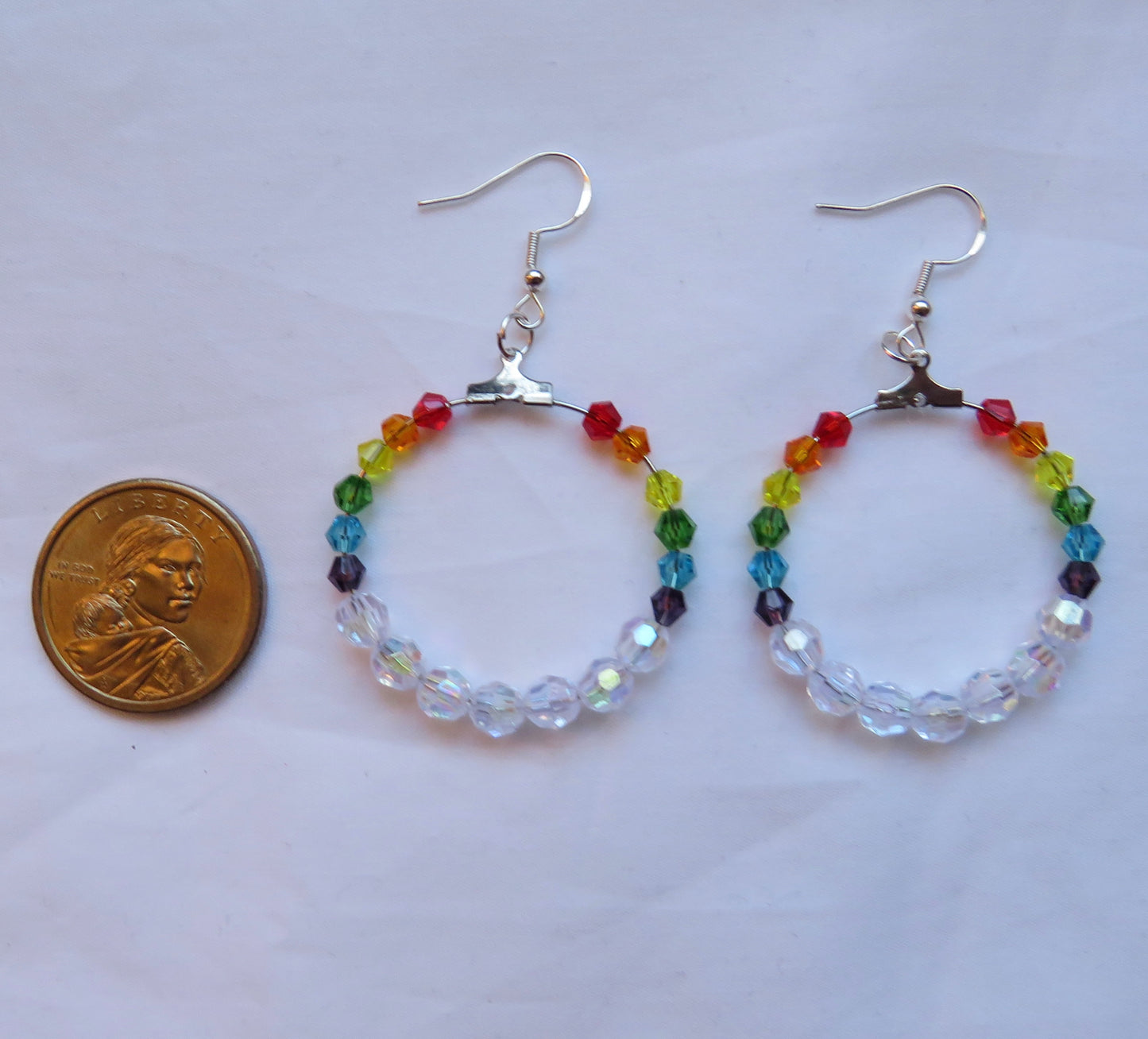 Beaded Rainbow Hoops