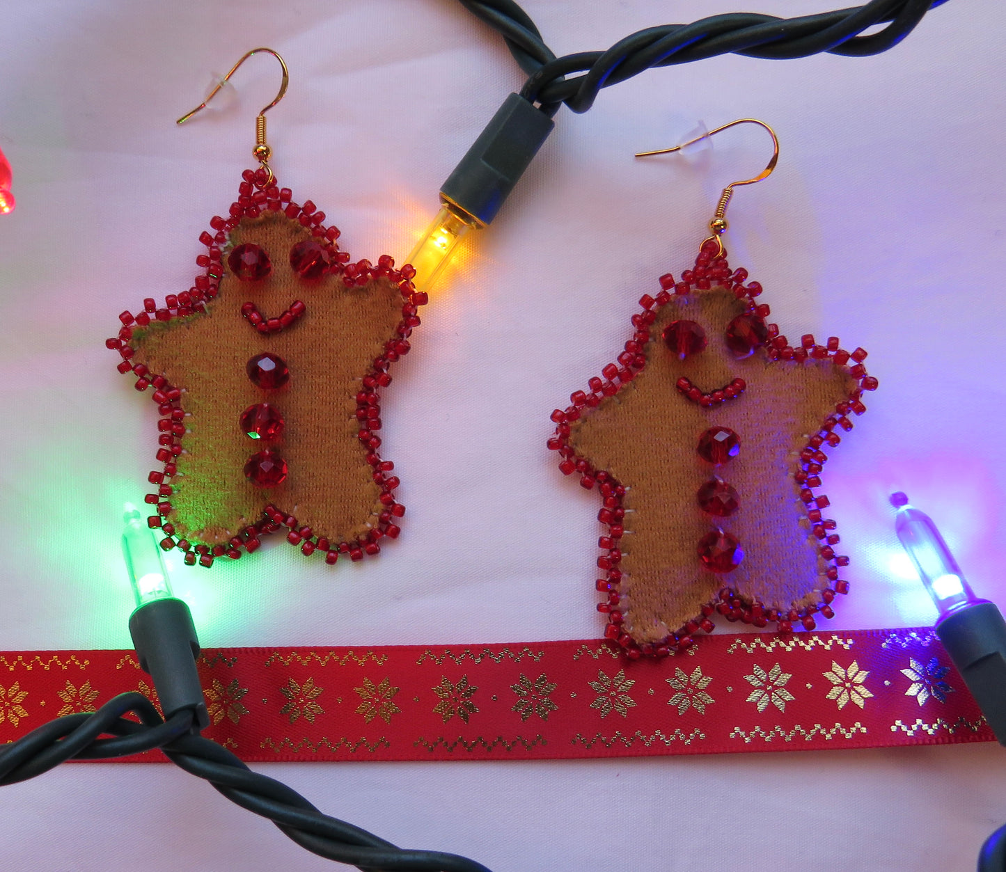 Gingerbread Beaded Earrings