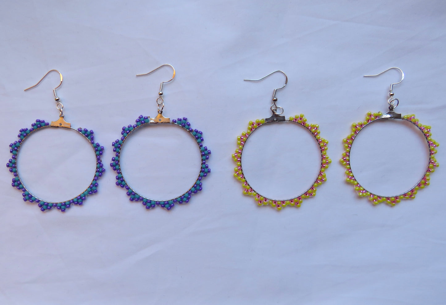 Beaded Spring Hoops