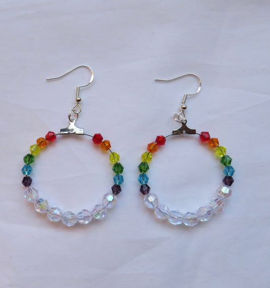 Beaded Rainbow Hoops