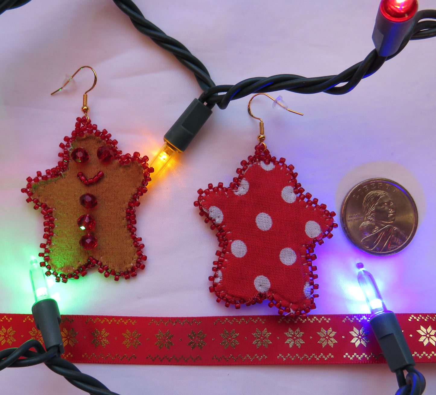 Gingerbread Beaded Earrings