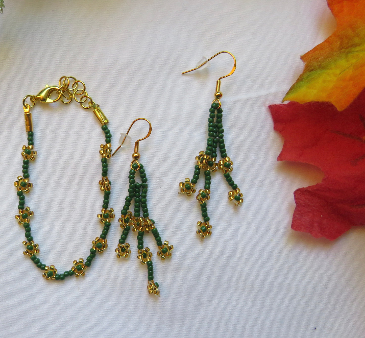 Beaded Bracelet & Earrings