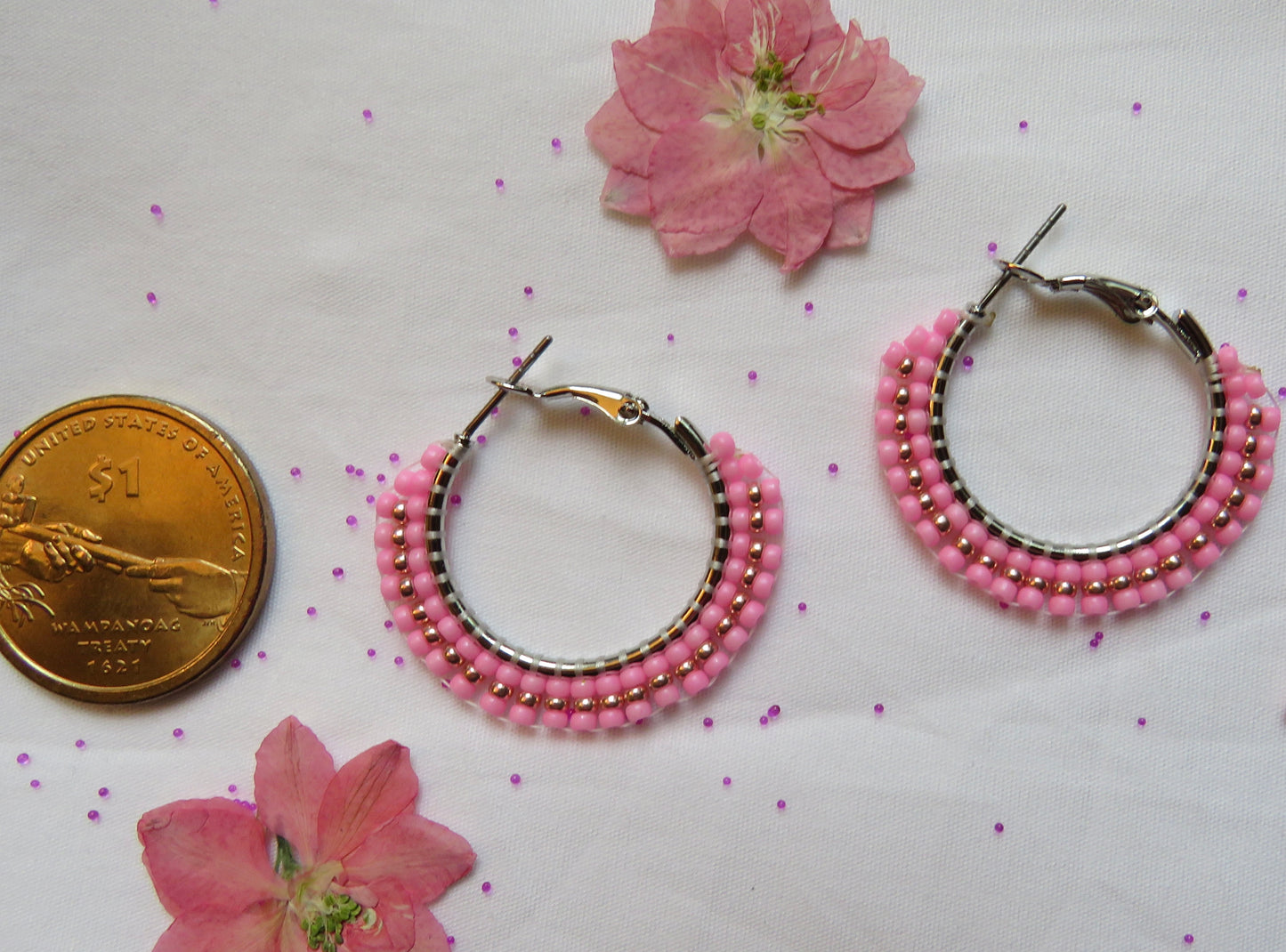 Pink Mini Hoops