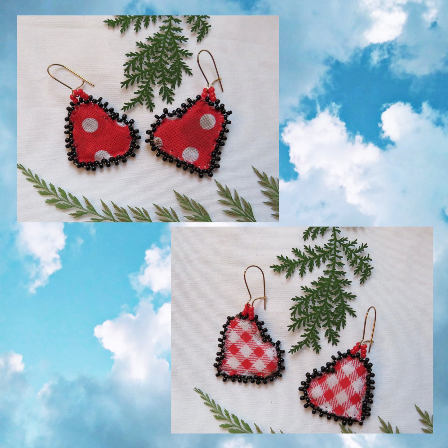 Reversible Picnic & Polkadot Pattern Earrings