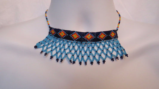 Beaded Net Collar Bone Necklace