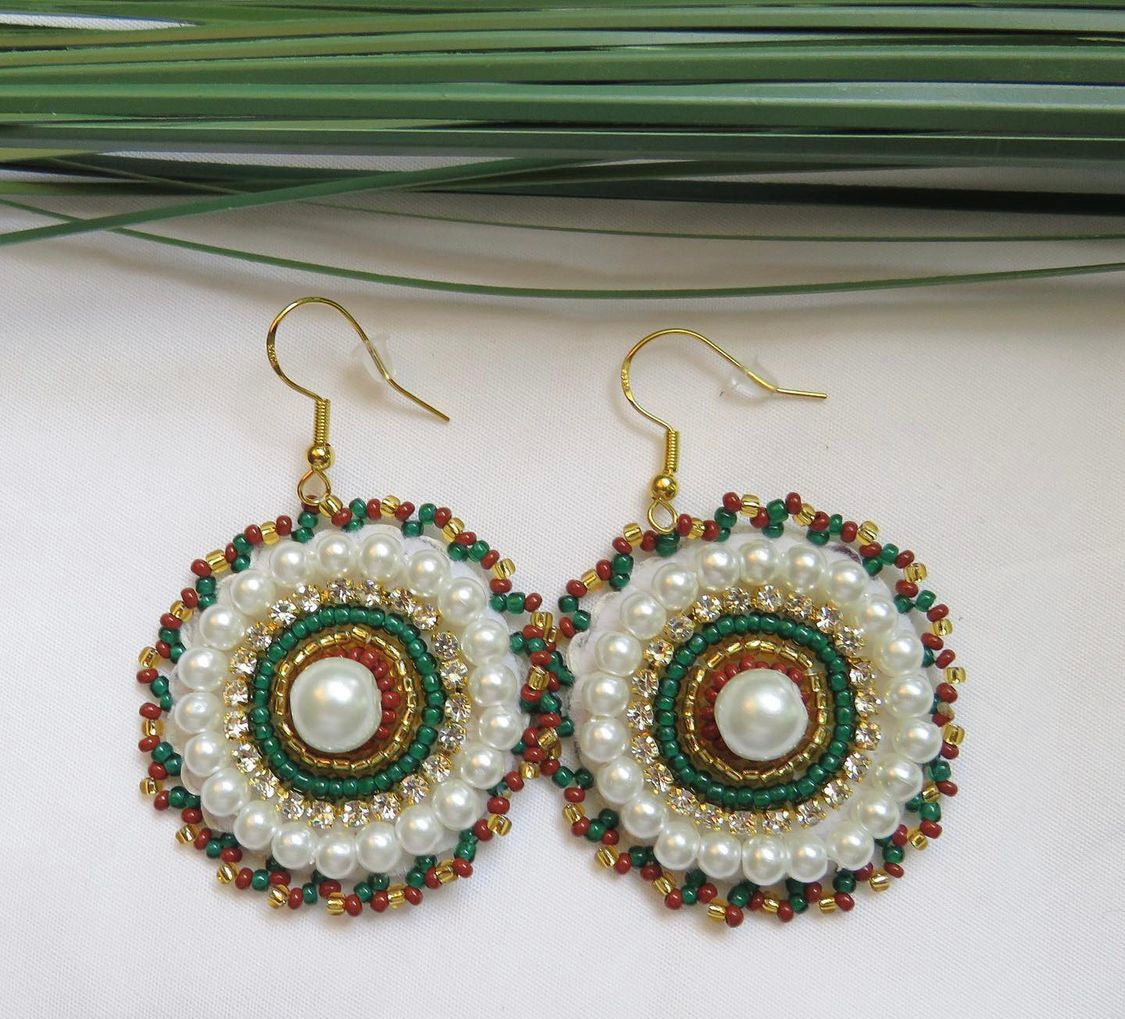 Beaded Pearl Earrings