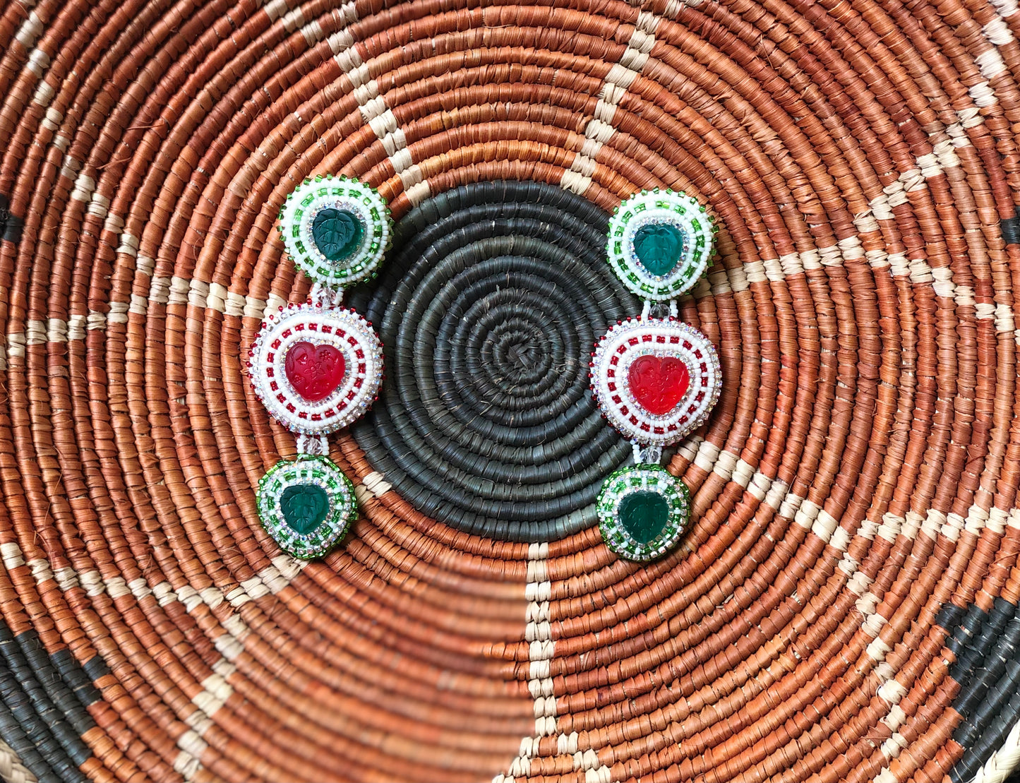 Three Tier Beaded Earrings