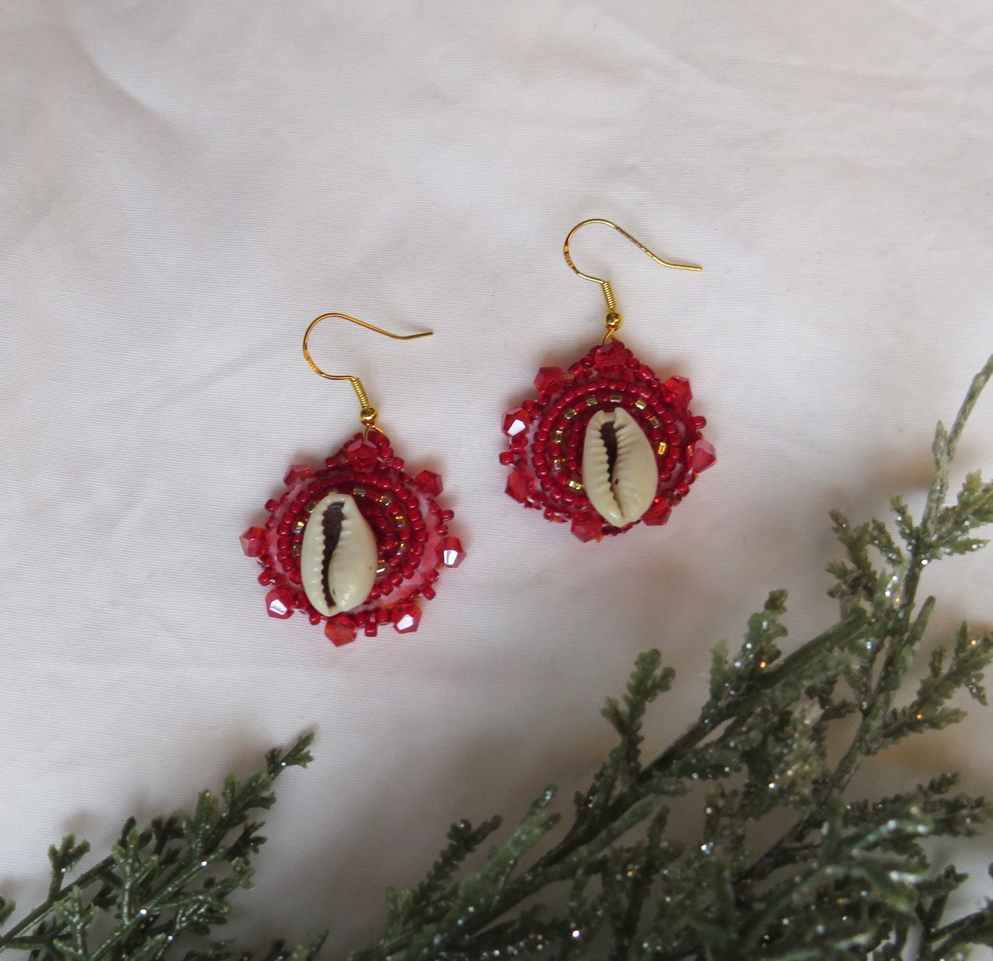 Beaded Shell Earrings