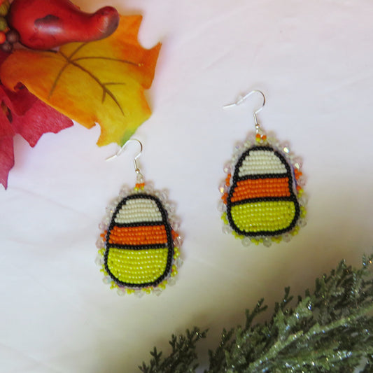 Candy Corn Beaded Earrings