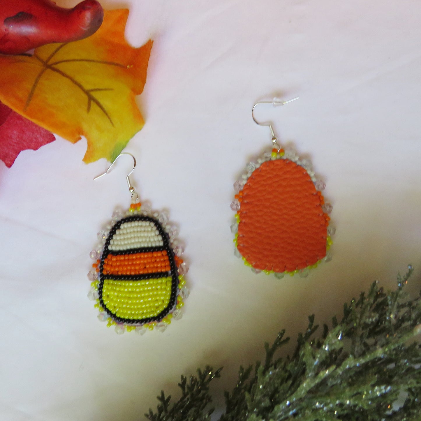 Candy Corn Beaded Earrings